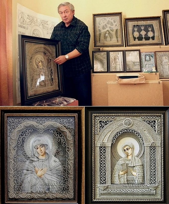 Удивительные льняные иконы от Владимира Денщикова