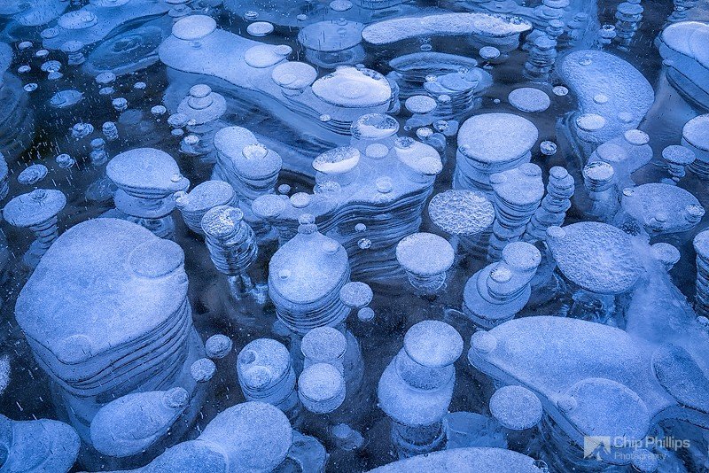 Замерзшие пузыри озера Абрахам