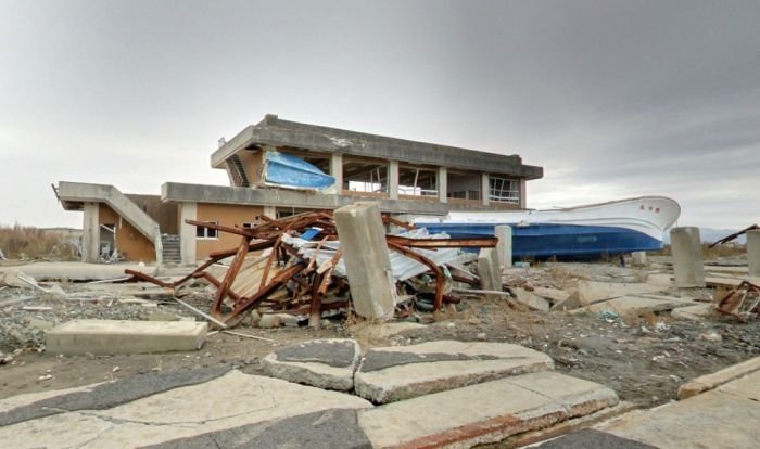 Город Намиэ после аварии на Фукусиме (спустя 2 года)