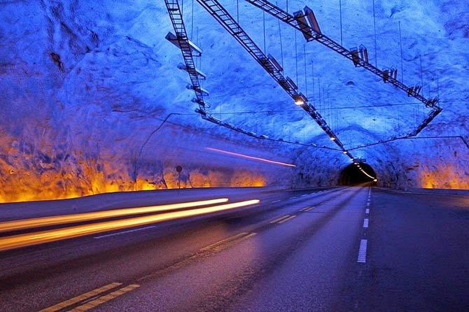 Самый длинный в мире автомобильный Лердальский туннель