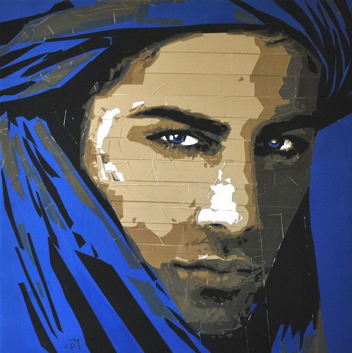 Портреты марокканцев сделанные с помощью упаковочной ленты (14 фото)