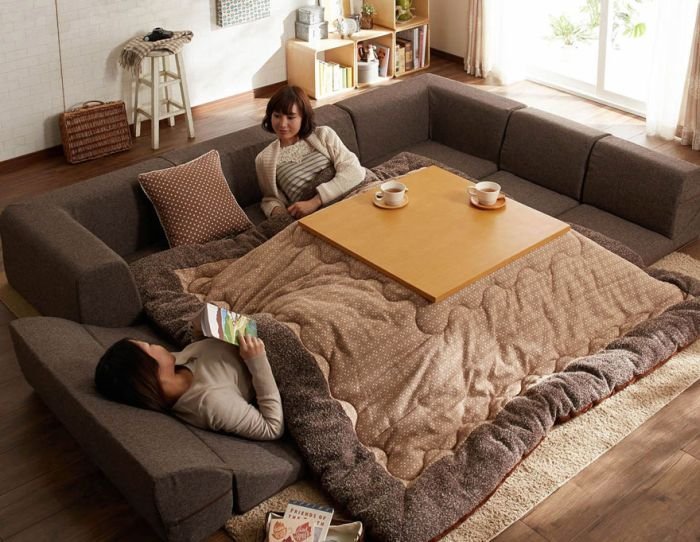 Японский стол с одеялом и подогревом (8 фото)