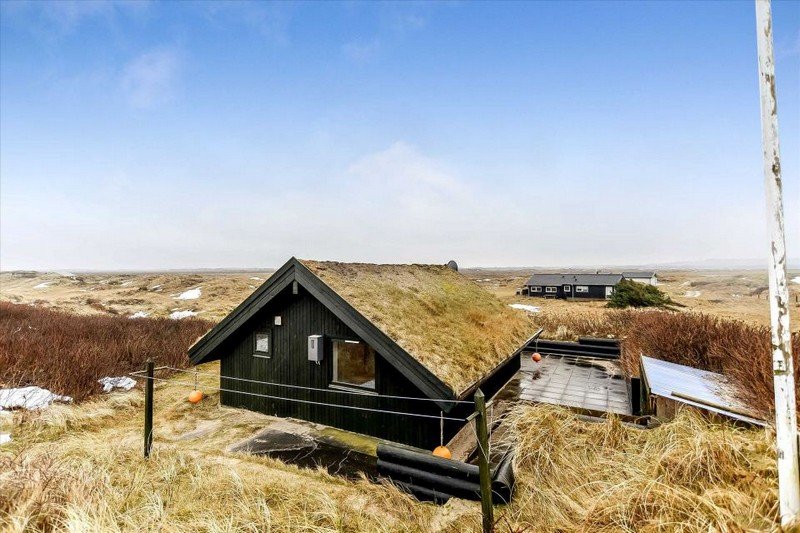 Домик в Дании с крышей из дерна