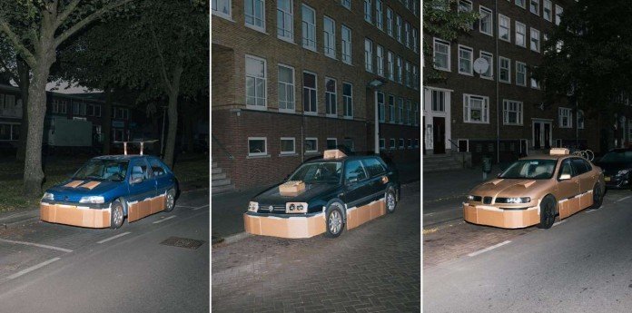 Парень превращает чужие автомобили в картонные суперкары