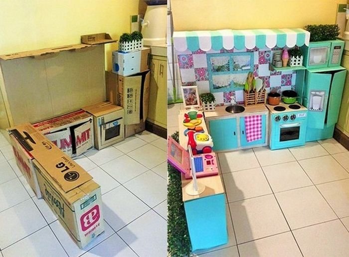 Картонная кухня для ребенка