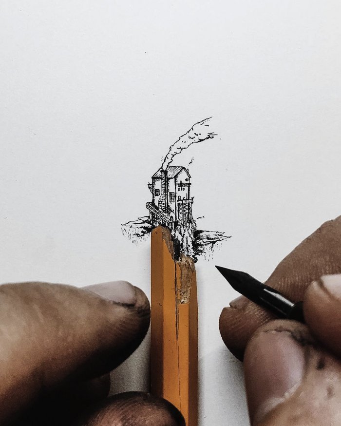 Миниатюрные карандашные рисунки созданные Кристианом Уотсоном