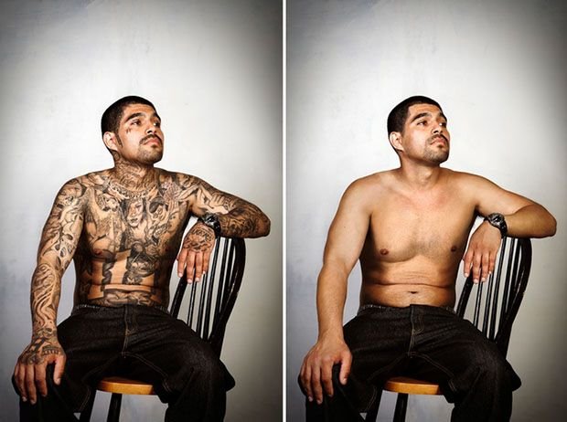 Фотограф Стивен Бертон показывает татуированных без татуировок