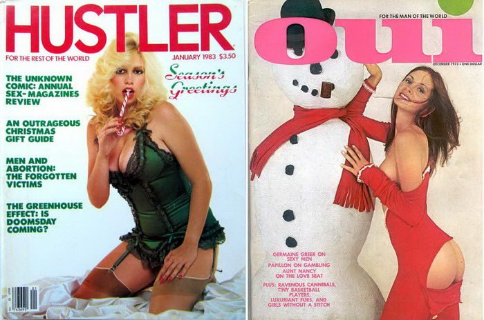 Рождество на обложках эротических журналов прошлого