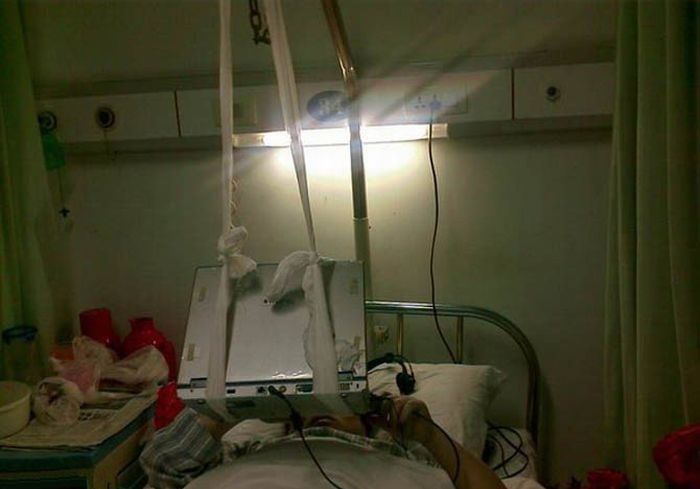 Как пользоваться ноутбуком в госпитале....