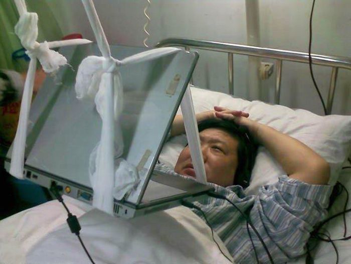 Как пользоваться ноутбуком в госпитале....