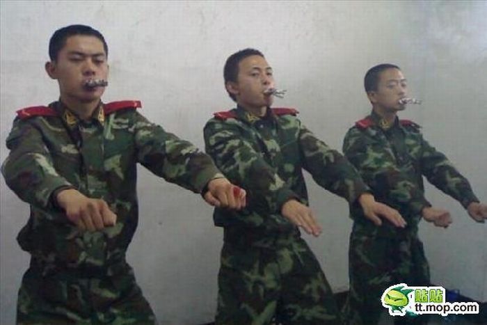 Вот так в китайской армии бросают курить