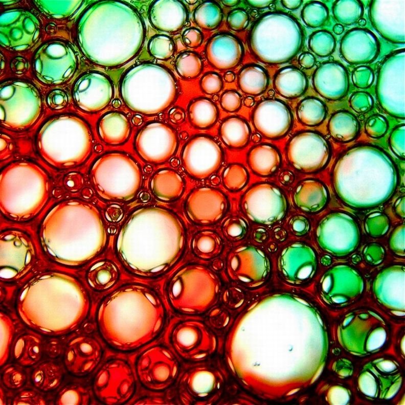 Макрофото мыльных пузырей