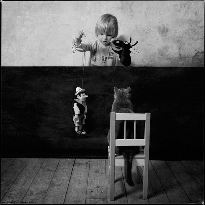 Девочка и кот от фотографа Энди Прох