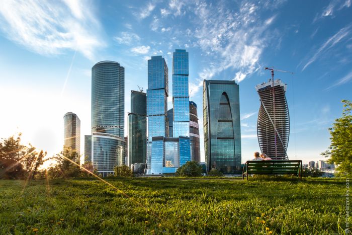 Виды Москвы с 80-го этажа строящейся башни "Федерации"
