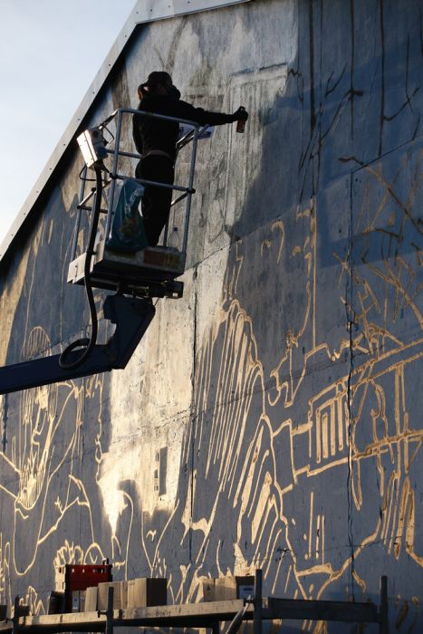 Граффити в стиле Парк Юрского периода