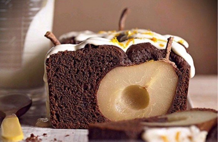 Шоколадный пирог с грушей, ожидание и реальность (2 фото)