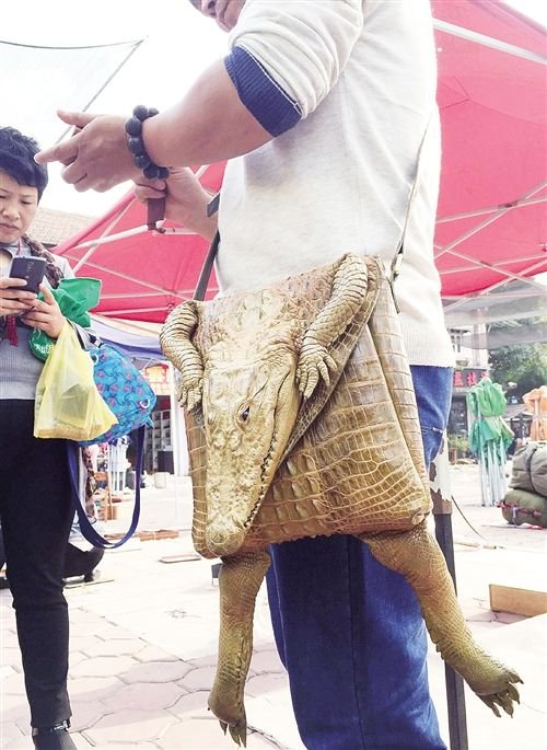 Сумка из натуральной кожи крокодила, Китай