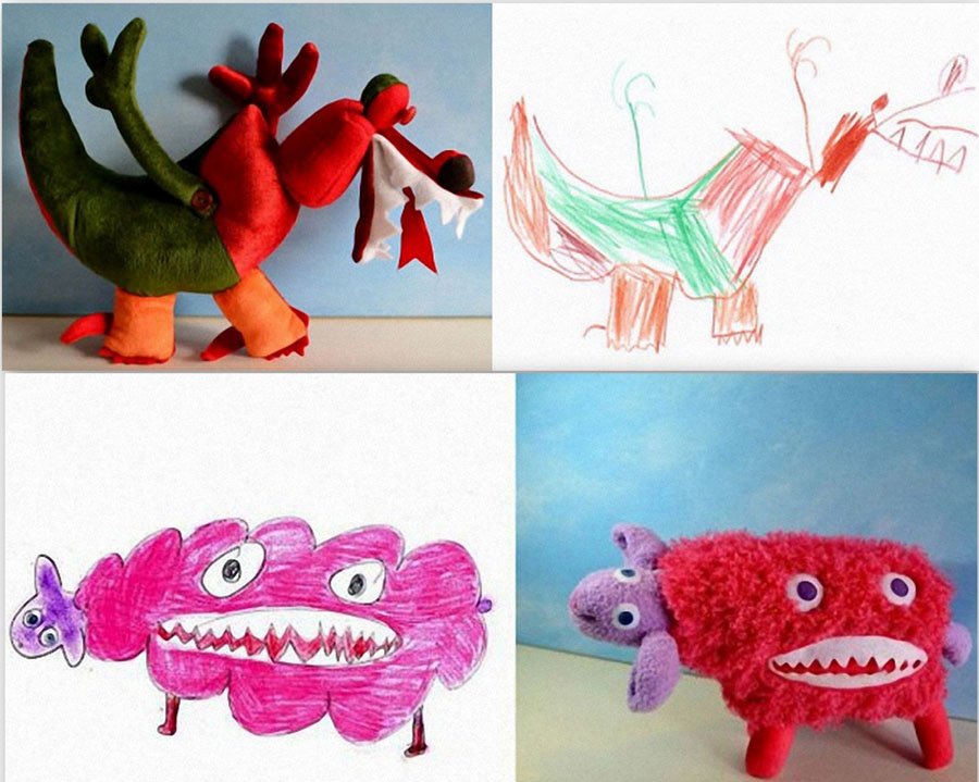 Игрушки, сшитые по рисункам детей (25 фото)