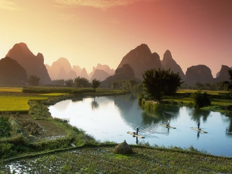 Красивые пейзажи китайской реки Ли - река поэтов и художников