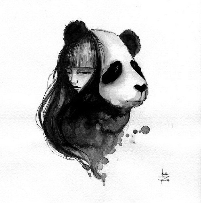 Панды в иллюстрациях June Leeloo (14 картинок)