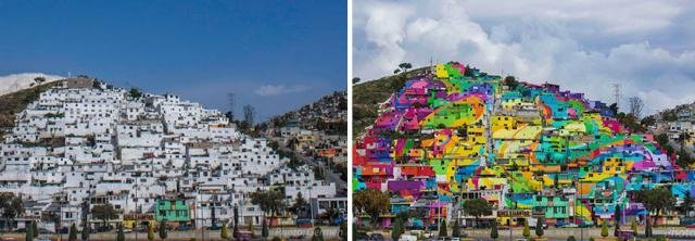 Радужное граффити в Мексике (9 фото)