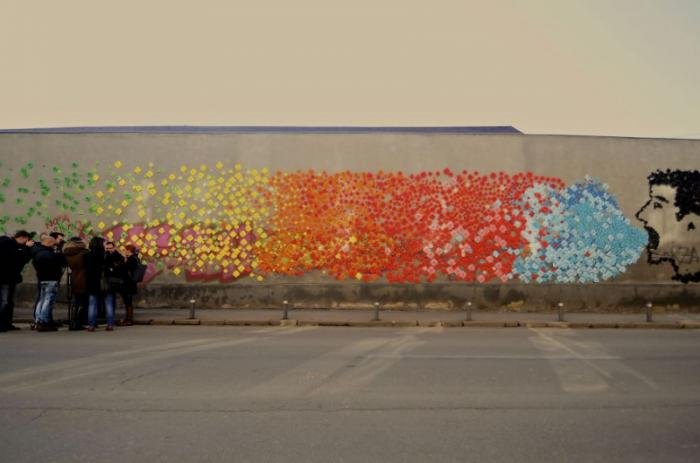 Стена оригами в Румынии (10 фото)