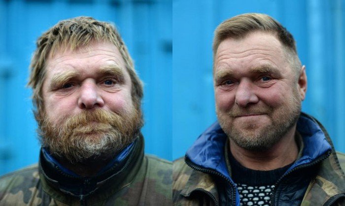 Австралийский парикмахер Насир Собани помог бездомным в Петербурге (8 фото)
