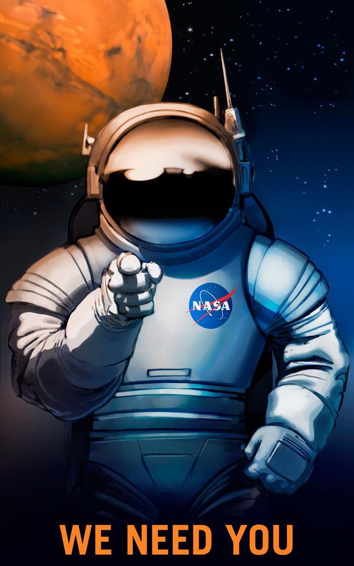 Агитационные плакаты NASA: вместе на Марс!