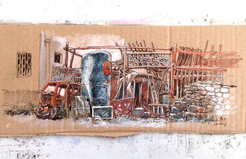 Китайский художник создает картины на самом обычном мусоре, который находит на улицах города