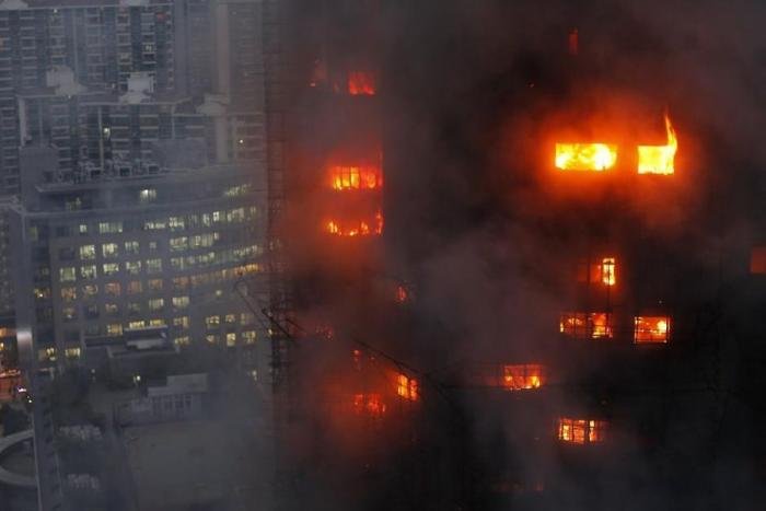 Пожар в Шанхае, Китай
