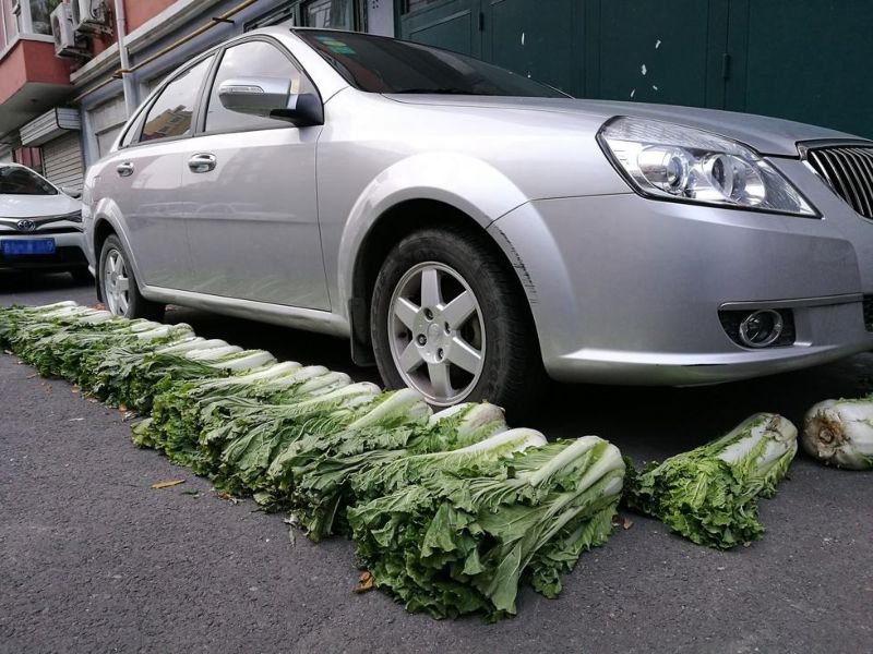 Китайский водитель нашел оригинальный способ огородить свое парковочное место