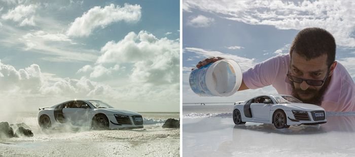 Рекламные снимки Audi R8 от креативного фотошрафа