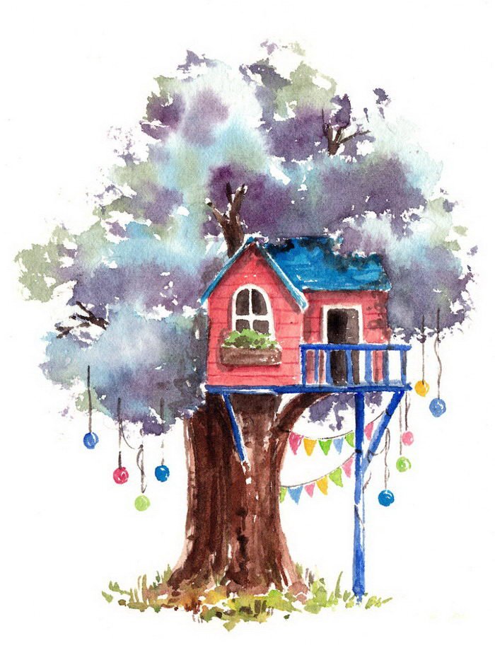 домик на дереве картинка для детей