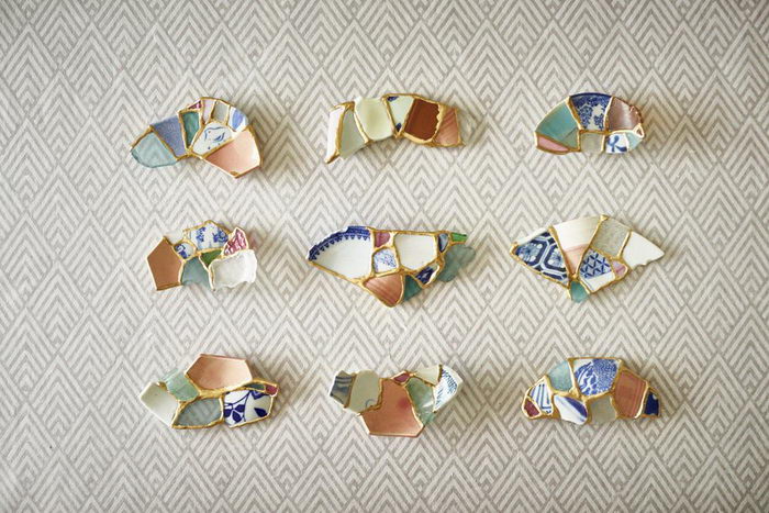 Арт-посуда из сломанной керамики Tomomi Kamoshita