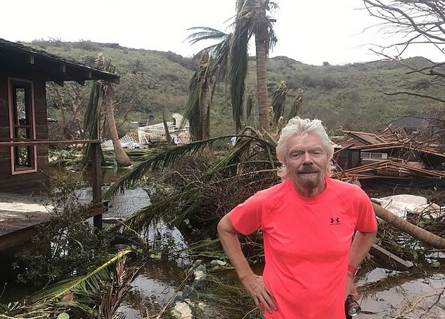 Развалины дома миллиардера Ричарда Брэнсона после урагана «Ирма»