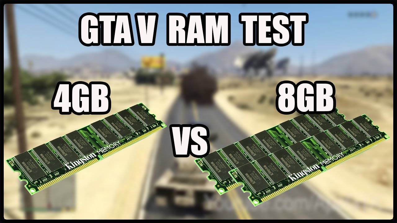 GTA V тест FPS оперативная память RAM: 4gb DDR3 1333mhz и 8gb DDR3 1333mhz