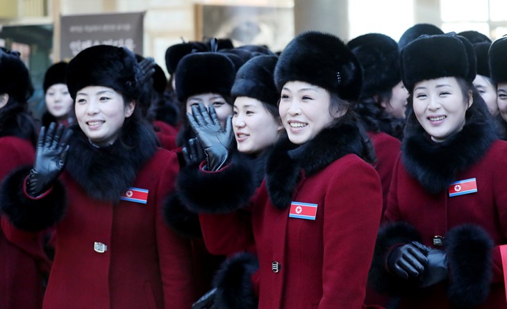 Болельщицы из Северной Кореи на Олимпиаде 2018
