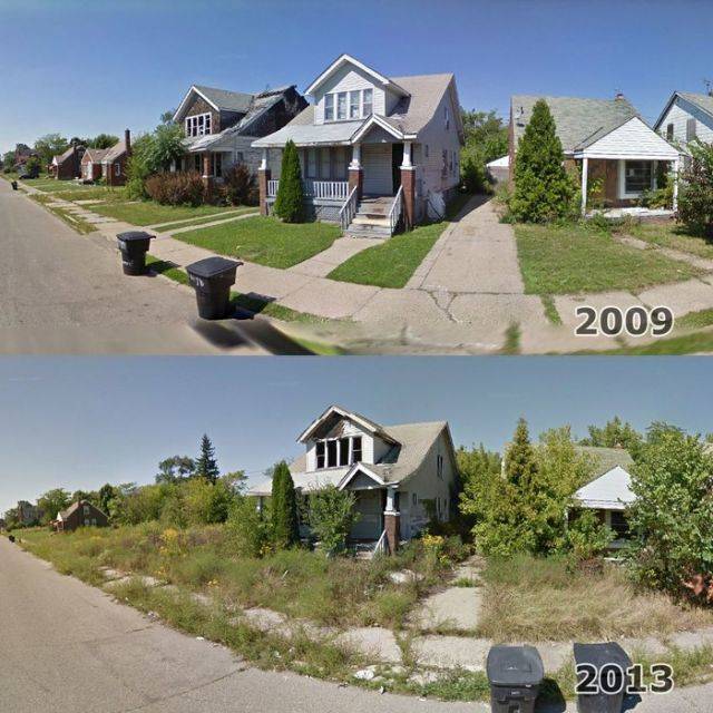 Детроит разрушенные дома через несколько лет спустя