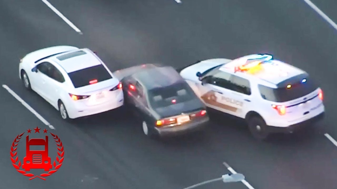 НАРКОМАН НА УГНАННОЙ Тойоте погоня полиции Лос-Анджелес США 2018