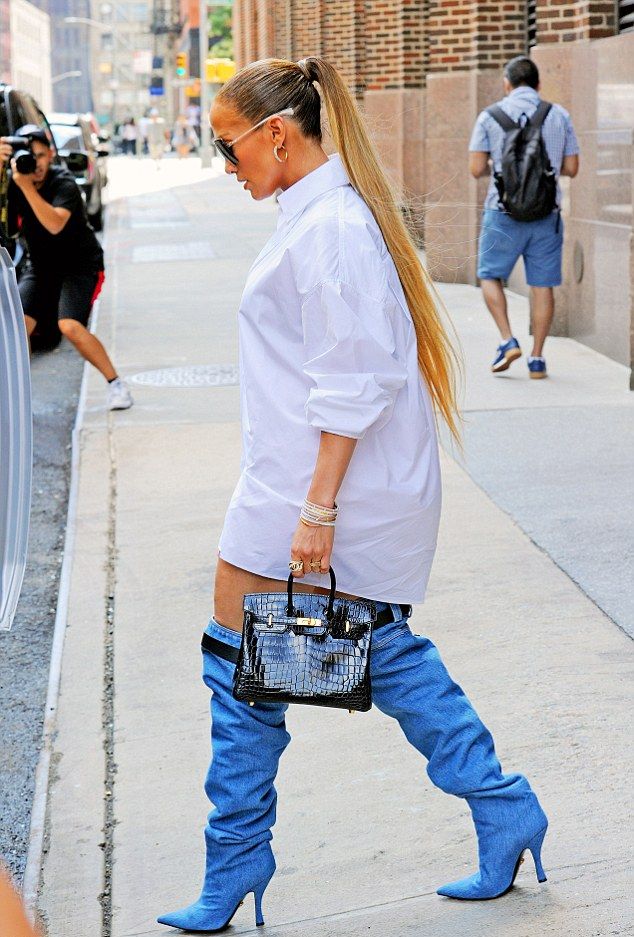 Сапоги джинсы на Дженнифер Лопес (9 фото)