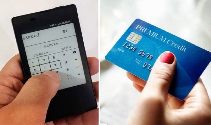 В Японии создали «Самый тонкий» смартфон размером с кредитку (4 фото)