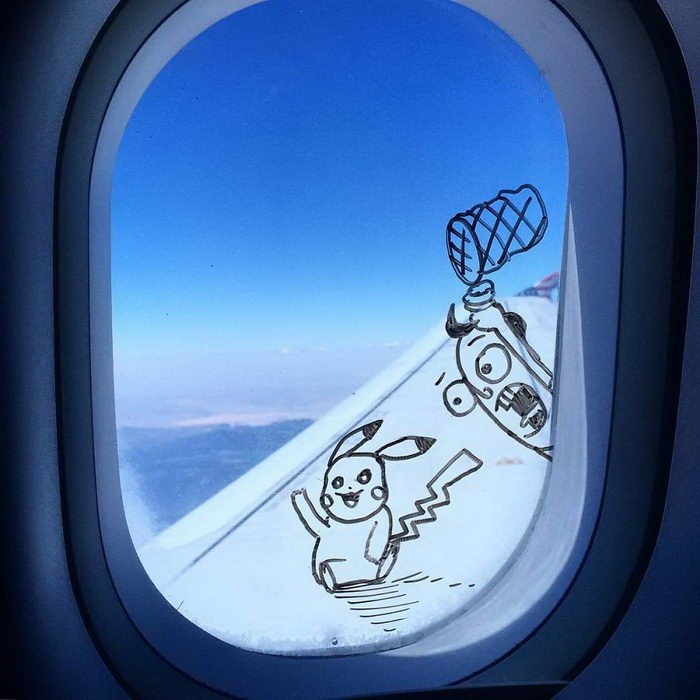 Рисунки на иллюминаторах самолетов Stephen Palladino (13 фото)
