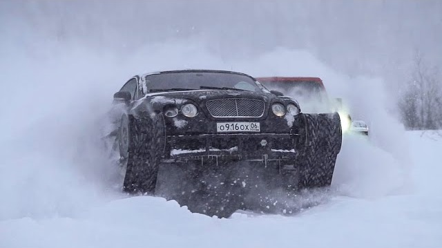 Академег - Bentley Ultratank и Wrangler на гусеницах против бездонного снега.