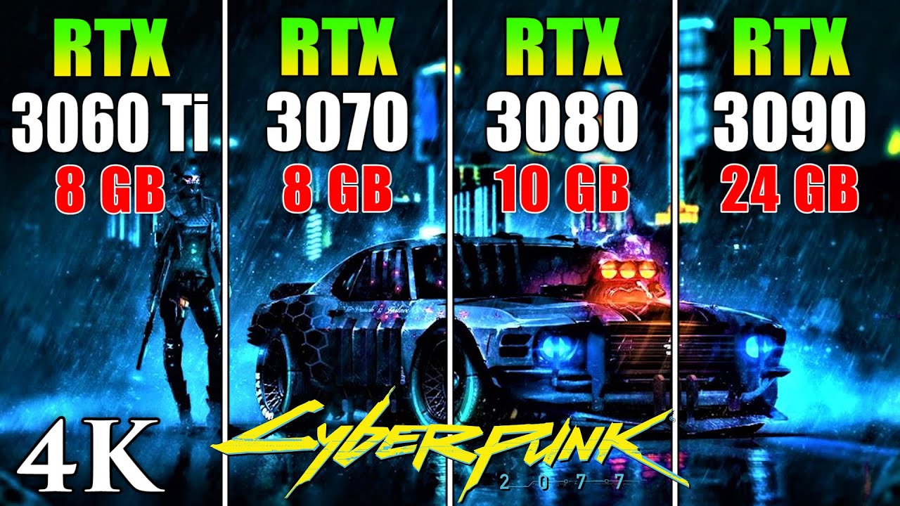 RTX 3060 Ti vs RTX 3070 vs RTX 3080 vs RTX 3090 | CyberPunk 2077 PC Gameplay Tested in 4K