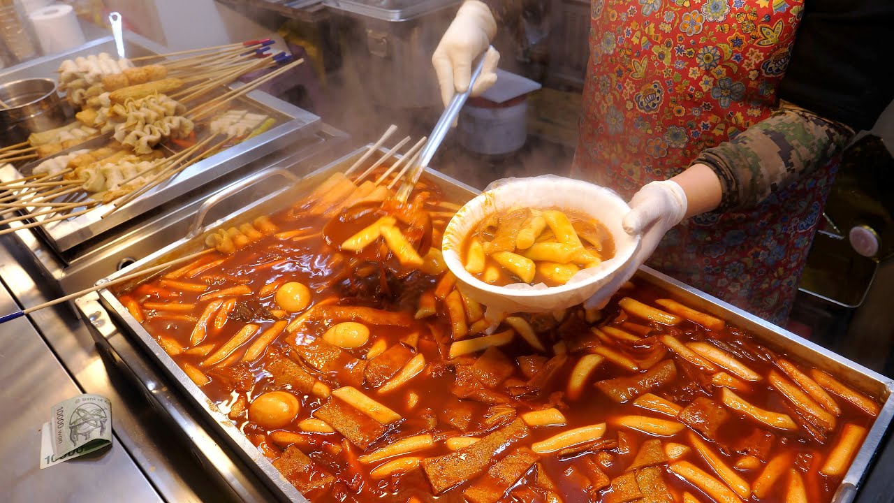 Корейский рынок Food Collection, Dae-gu, Tteokbokki, лапша | Корейская уличная еда
